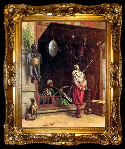 framed  unknow artist Arab or Arabic people and life. Orientalism oil paintings  301, ta009-2